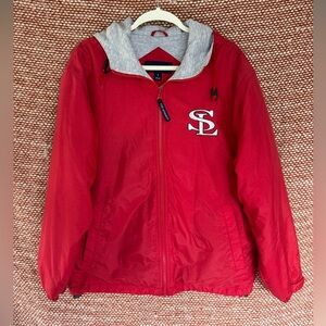 SL Port Authority Red Jacket with Gray Hood